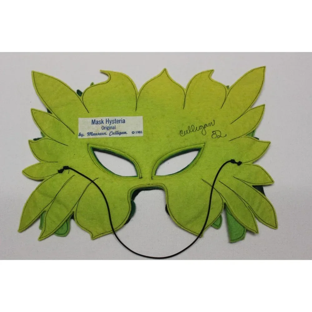 Vintage Mask Hysteria by Maureen Culligan felt carnival festival masquerade mask